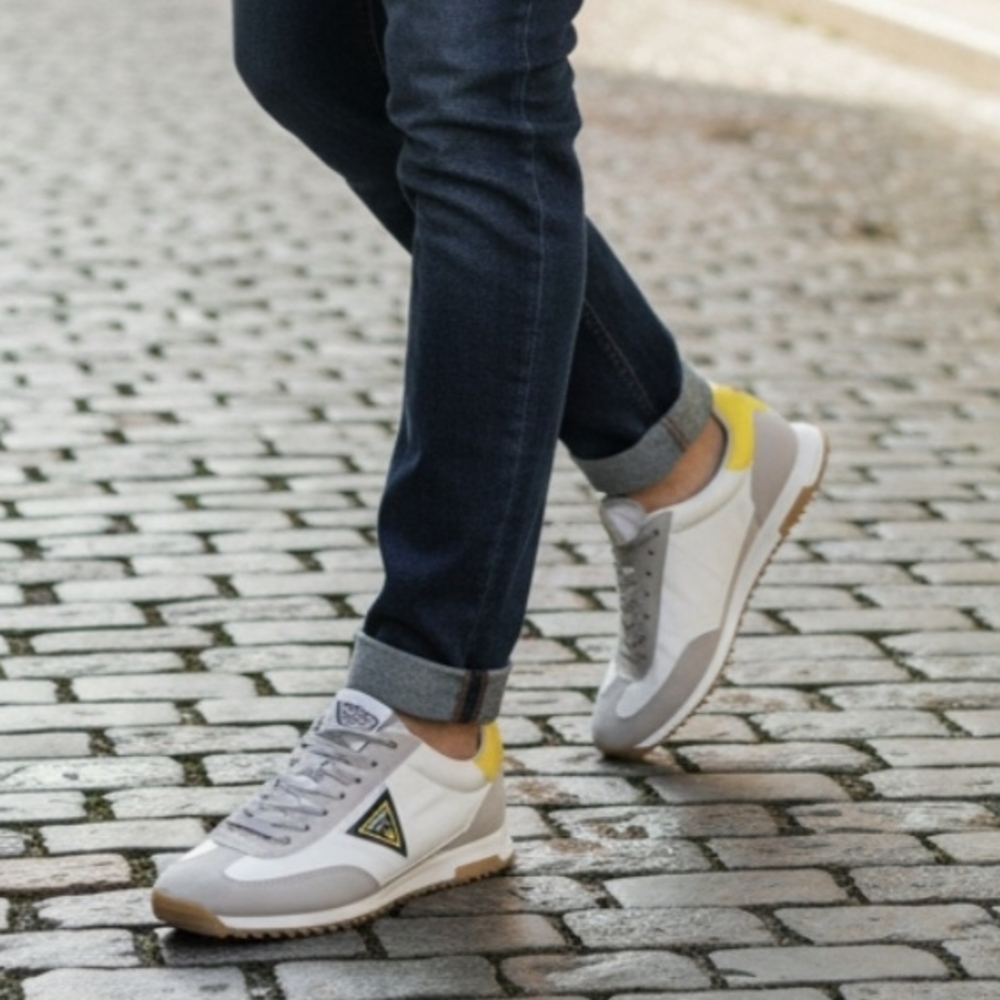 Guess White Cram  and Yellow Men's Sneakers BRAND NEW WOT